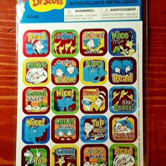 Dr. Seuss Gift Set: 6 Erasers, 40 Foil Stickers, 8 Markers, 1 Activities Package - Picture 4 of 5